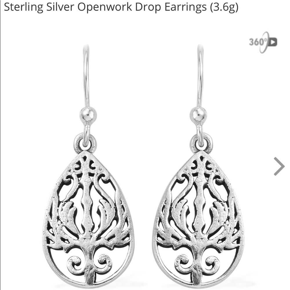 5/$20 Sterling silver open work drop earrings